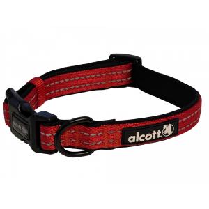 Alcott reflexní obojek pro psy, Adventure, zářivě červený, velikost S