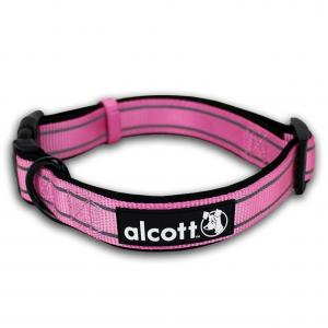 Alcott reflexní obojek pro psy růžový, velikost L