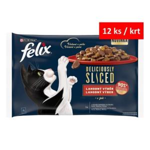 Felix Deliciously Sliced Multipack hovězí kuře kachna krůta v želé 4 x 80 g