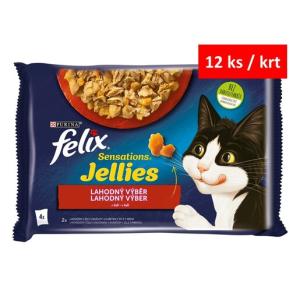 Felix Sensations Jellies Multipack s hovězím a kuřetem v och. želé 4 x 85 g