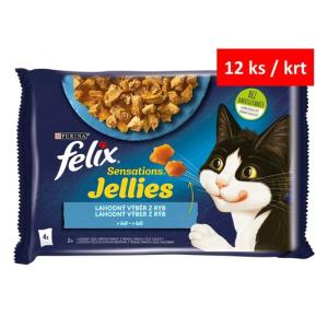 Felix Sensations Jellies Multipack s lososem a treskou v och. želé 4 x 85 g
