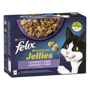 Felix Sensations Jellies ochucené želé s jehněčím, makrelou, treskou a krůtou 12 x 85 g