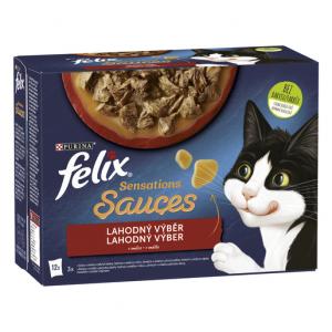 Felix Sensations Sauces Multipack hovězí/jehněčí/krůta/kachna v ochucené omáčce 12 x 85 g
