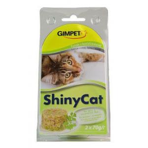 Gimpet kočka konz. ShinyCat tuňak/koc. tráv 2x70g