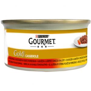 Gourmet Gold hovězí a kuře v rajčatové omáčce 85 g