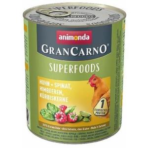 GRANCARNO Superfoods kuře, špenát, maliny, dýňová semínka 800 g pro psy