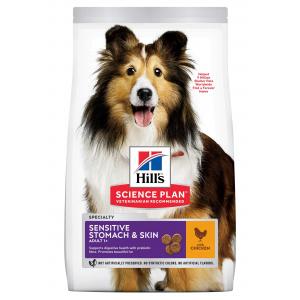 Hill’s Science Plan Canine Adult Sensitive Stomach & Skin Medium Chicken 14 kg + „HypoAllergenic Treats 220 g 2x ZDARMA“