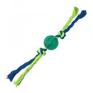 Hračka DOG FANTASY DENTAL MINT míček s provazem zelený 5x22cm