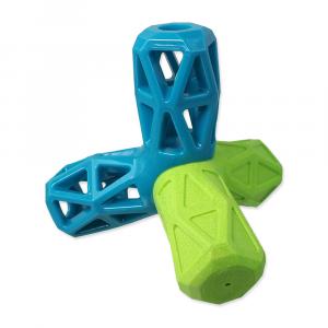 Hračka DOG FANTASY geometrická pískací modro-zelená 12,9x1,2x10,2cm