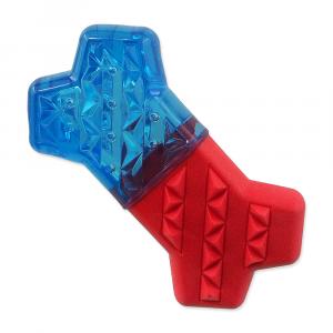 Hračka DOG FANTASY Kost chladící červeno-modrá 13,5x7,4x3,8cm