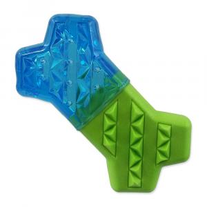 Hračka DOG FANTASY Kost chladící zeleno-modrá 13,5x7,4x3,8cm