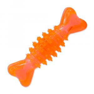 Hračka DOG FANTASY kost gumová oranžová 12 cm