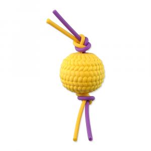 Hračka DOG FANTASY míček + flexi lana TPR pěna žlutý