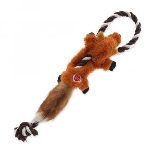 Hračka DOG FANTASY Skinneeez s provazem liška 35 cm