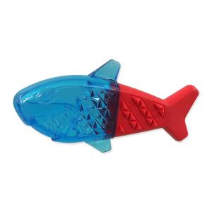 Hračka DOG FANTASY Žralok chladící červeno-modrá 18x9x4cm