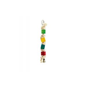 Karlie Hračka pro ptáky dřevěná barevná se zvonečkem 30cm