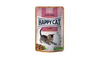 Ilustrační obrázek Happy Cat Vrecko Kitten & Junior Land-Ente 85 g