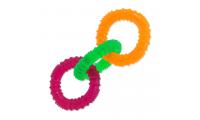 Ilustrační obrázek Hračka DOG FANTASY 3 kruhy gumové farebné 16 cm