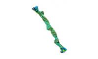 Ilustrační obrázek Hračka pes BUSTER Pískací lano, modrá / zelená, 35cm, M
