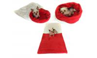 Ilustrační obrázek Maryse pelech 3v1 pre psov, srdiečka / červený, veľkosť XL