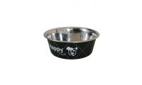 Ilustrační obrázek Miska nerez protišmykový pes HAPPY 17cm 0,8l čierna Zolux