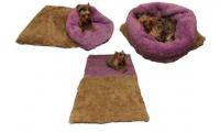 Ilustrační obrázek Pelech pre psov XL - DE LUXE - béžová / fialová