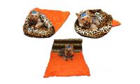 Ilustrační obrázek Pelech pre psov XL - oranžová / leopard