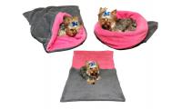 Ilustrační obrázek Pelech pre psov XL - šedá / tmavo ružová