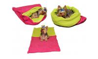 Ilustrační obrázek Pelech pre psov XL - tmavo ružový / svetlo zelená