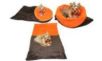 Ilustrační obrázek Pelech pre psov XL - tmavo šedá / oranžová