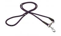 Ilustrační obrázek PROFIZOO Vodítko prepínacie - syntetické lano (10mm x 240cm) čierno-fialová