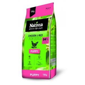Nativia Dog Puppy Chicken & Rice 15 + 3 kg