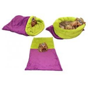 Pelíšek pro psy XL - fialová/světlé zelená