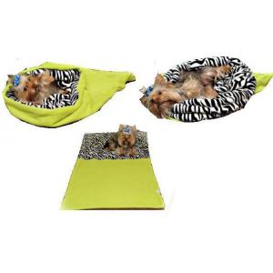 Pelíšek pro psy XL - světle zelená/zebra