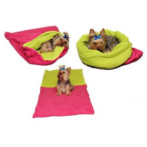 Pelíšek pro psy XL - tmavě růžový/světle zelená