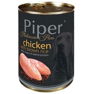 PIPER PLATINUM PURE kuře s hnědou rýží, konzerva pro psy 400 g