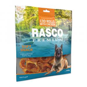 Pochoutka RASCO Premium tresčí rolky obalené kuřecím masem 500g