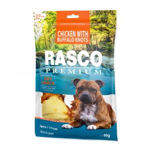 Pochoutka RASCO Premium uzle bůvolí 11cm obalené kuřecím masem 80g