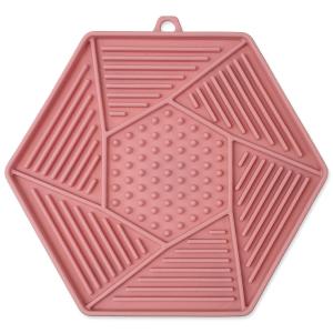 Podložka EPIC PET Lick & Snack lízací hexagon světle růžový