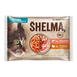Shelma kapsičky pro kotě s lososem a krůtou 4 x 85 g