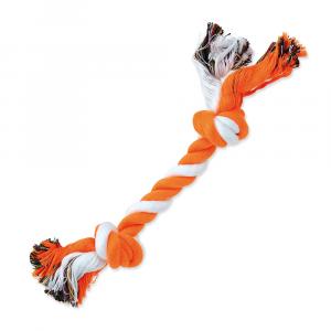 Uzel DOG FANTASY bavlněný oranžovo-bílý 2 knoty 25 cm