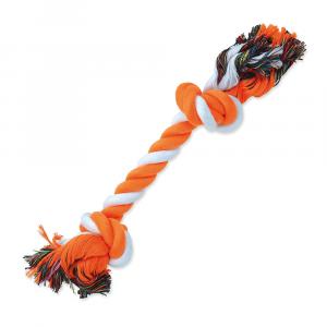 Uzel DOG FANTASY bavlněný oranžovo-bílý 2 knoty 30 cm