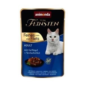 Vom Feinsten Adult FEINES m. Fillets - drůbeží + treska filet, kapsička pro kočky 85 g